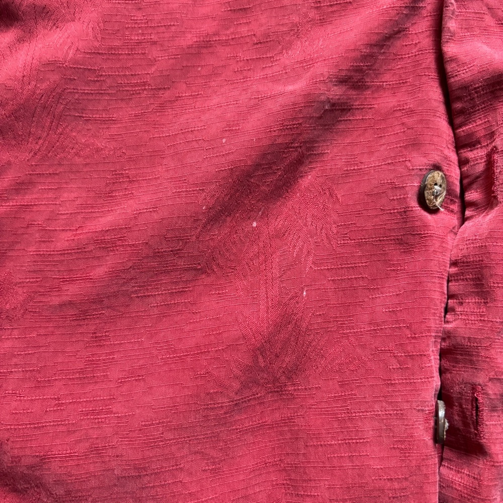 Vintage 90s 100% silk Burgundy Button Down Shirt for Men size m - Picture 5 of 8